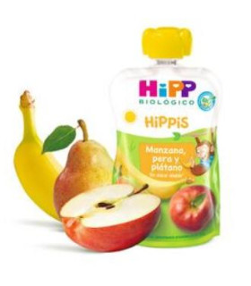 POUCHES DE MANZANA PERA Y PLATANO  bebibles 100gr.