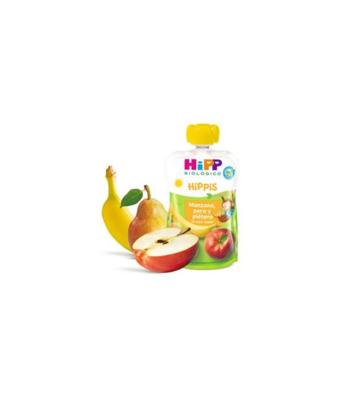 POUCHES DE MANZANA PERA Y PLATANO  bebibles 100gr.