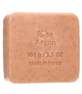 JABON EXFOLIANTE argan-rosa pastilla 100gr. BIO
