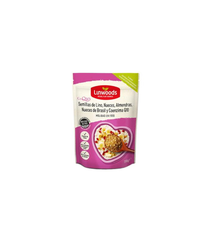 SEMILLAS DE LINO con nueces almendras Q10 200gr.