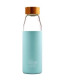 BOTELLA BOROSILICATO tapon bambu azul 500ml.