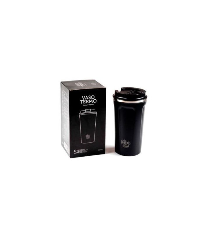 VASO TERMO ACERO INOXIDABLE negro 450ml. BBO19.NE
