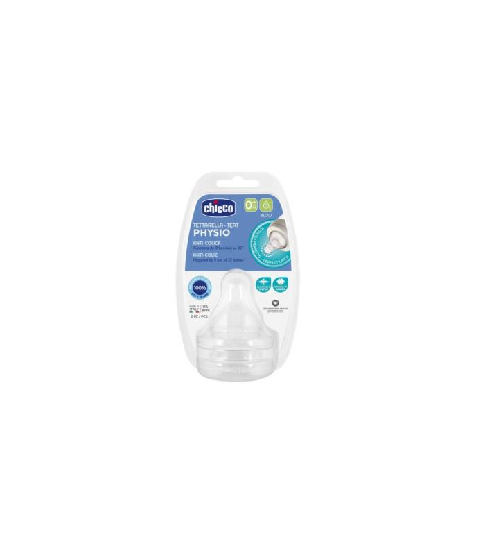 CHICCO TETINA SILICONA FLUJO LENTO PHYSIO + 0 M 2U