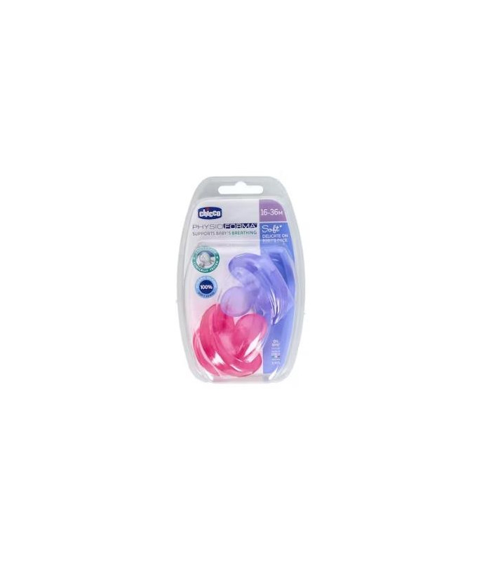 CHUPETE PHYSIO SOFT SILICONA ANAT ROSA 12M+ 2un