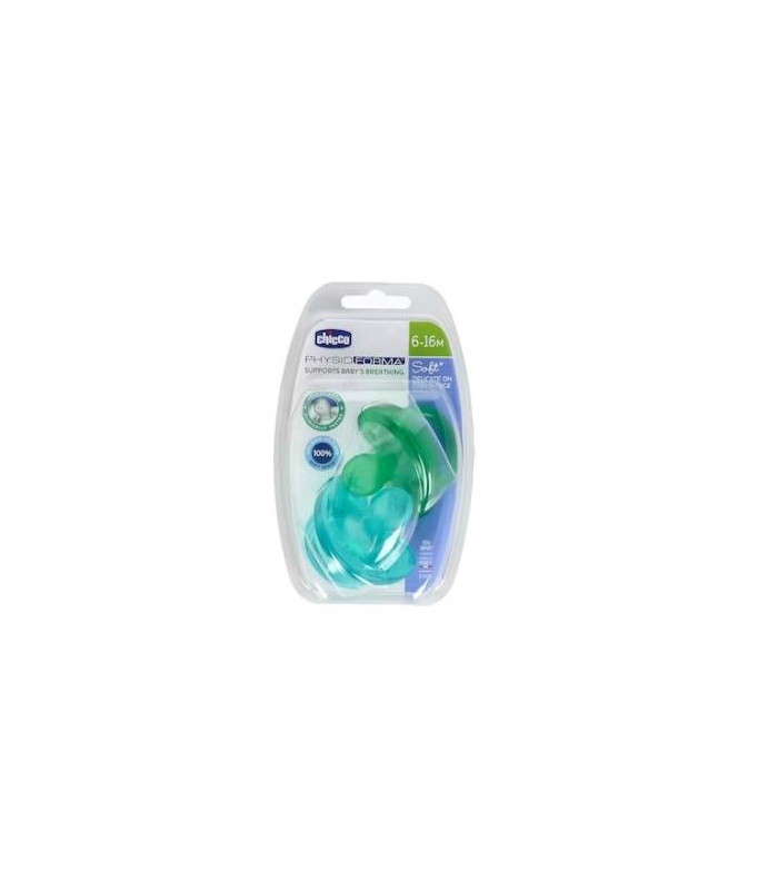 CHUPETE PHYSIO SOFT SILI ANAT AZUL/VERDE 6-12 2un