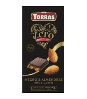 CHOCOLATE NEGRO 72% con almendra ZERO 150gr