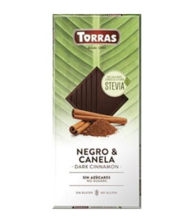 CHOCOLATE NEGRO con canela STEVIA 125gr