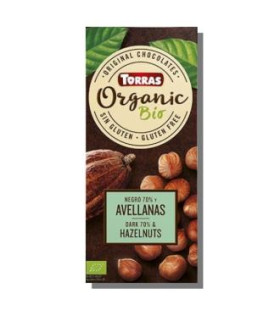 CHOCOLATE NEGRO 70% con avellanas 100gr. BIO SG