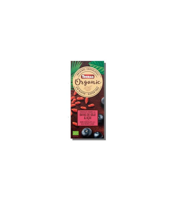 CHOCOLATE NEGRO con bayas goji -açai 100gr. BIO SG