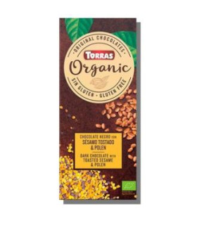 CHOCOLATE NEGRO con sesamo tostado-polen 100g BIO