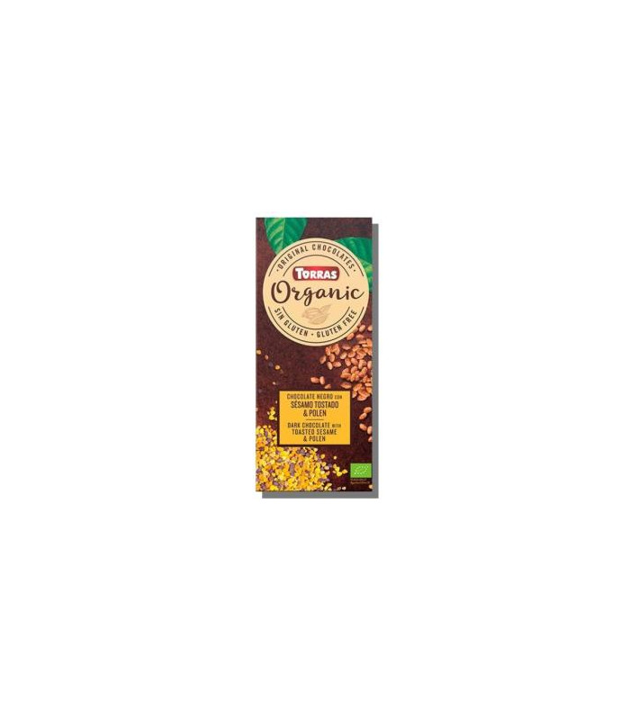 CHOCOLATE NEGRO con sesamo tostado-polen 100g BIO