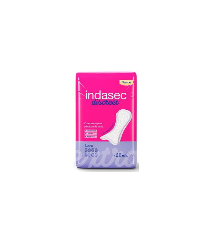 COMPRESA INDASEC DISCREET ABSO EXTRA 350ml 20un