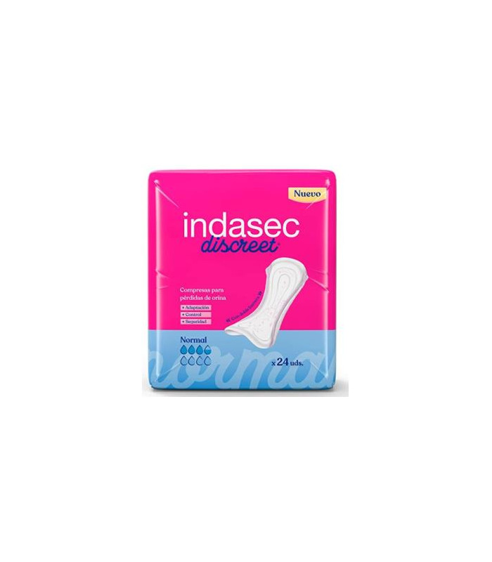 COMPRESA INDASEC DISCREET ABSO NORMAL 155ml 24un