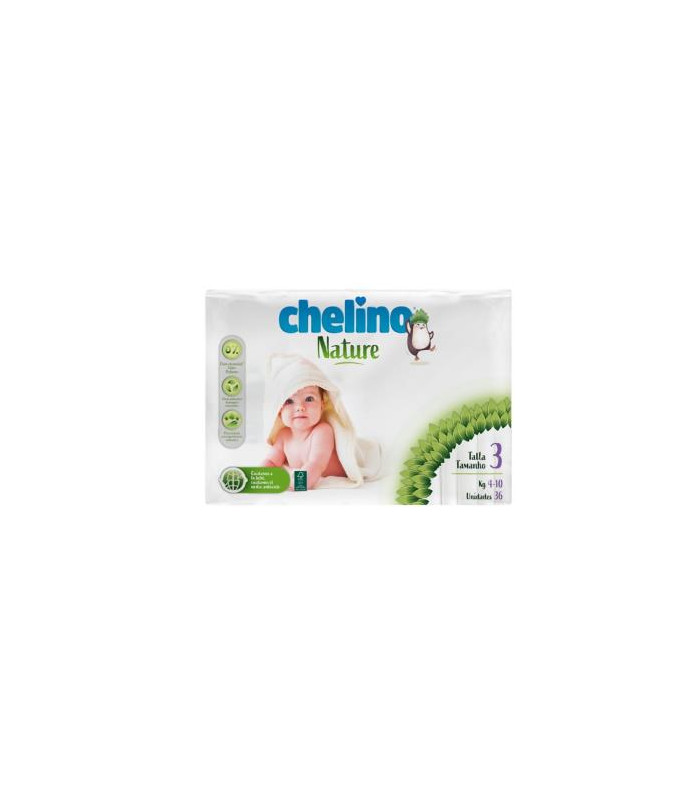 CHELINO PAÑAL INF nature T/3 4-10kg 36un