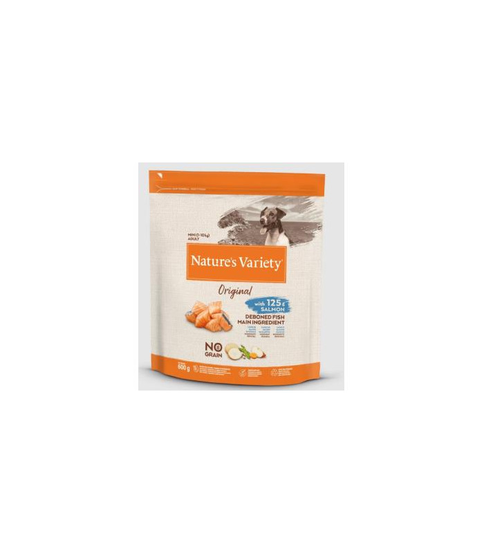 NATURES VARIETY CANINE ADULT MINI SALMON 600gr.