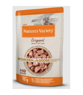 NATURES VARIETY FELINE ADULT PATE POLLO GANSO 12x70gr.