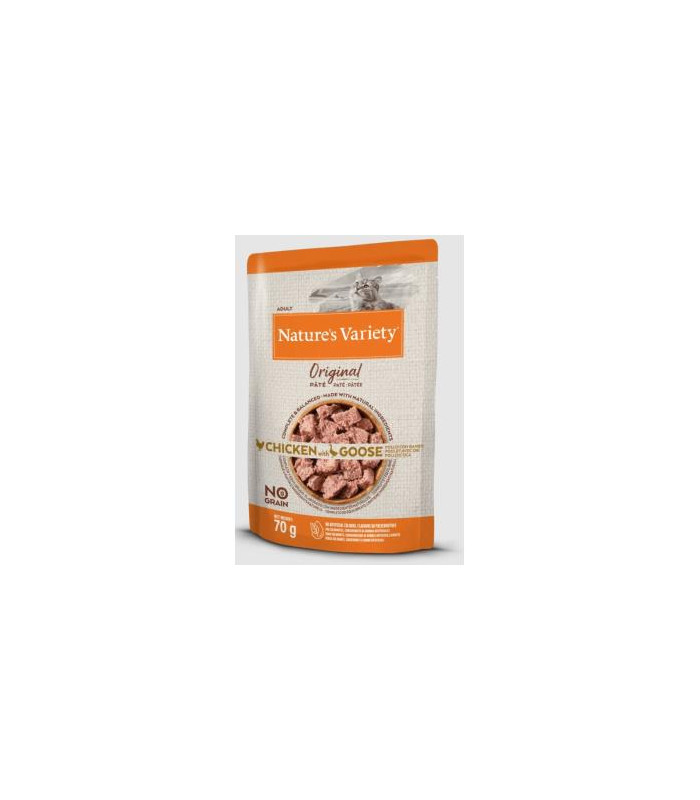 NATURES VARIETY FELINE ADULT PATE POLLO GANSO 12x70gr.