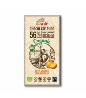 CHOCOLATE NEGRO 56% con naranja 100gr. ECO