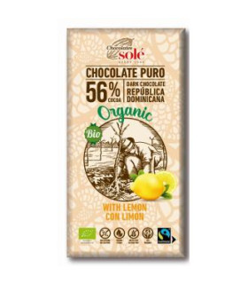 CHOCOLATE NEGRO 56% con limon 100gr. ECO SG VEGAN