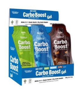 MIX BOX CARBO BOOST GEL manzana-neutro-cafe 18uds.