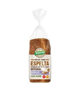 PAN DE MOLDE ESPELTA semillas masa madre 400g