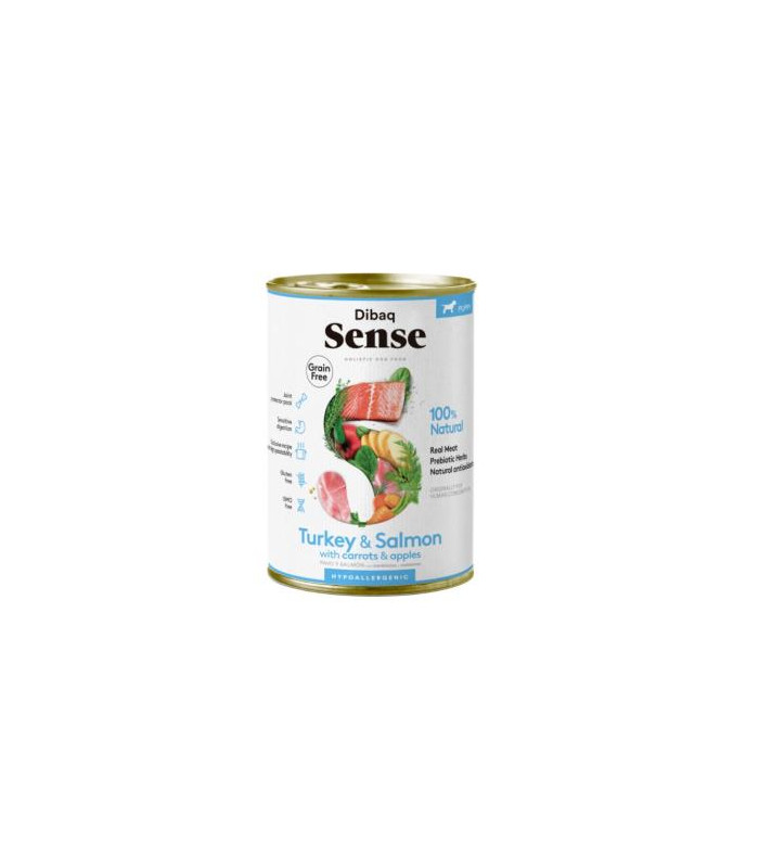 DIBAQ SENSE salmon y pavo perro puppy lata 380g SG
