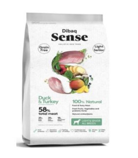 DIBAQ SENSE pato y pavo perro senior light 2kg. SG
