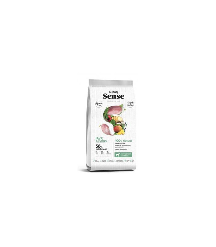 DIBAQ SENSE pato y pavo perro senior light 12kg.SG