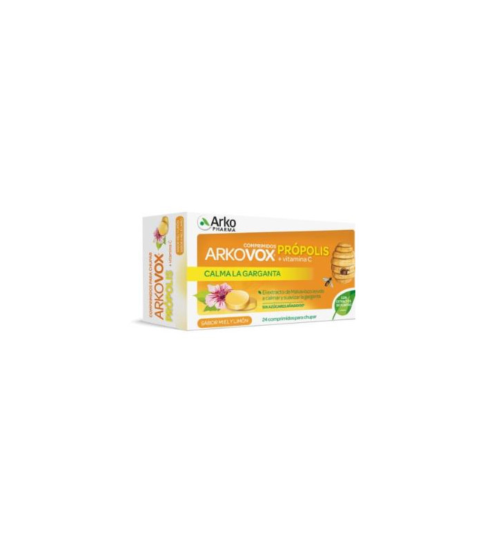 ARKOVOX propolis +vit c sabor miel y limon 24comp.
