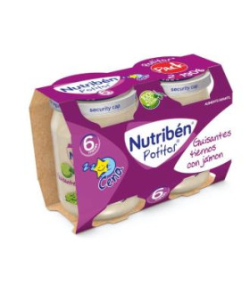 NUTRIBEN POTITO CENA GUISANTES JAMON 2X190gr.+6m