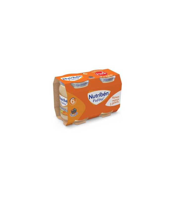 NUTRIBEN POTITO PLATANO NARANJA GALLETA 2X190gr