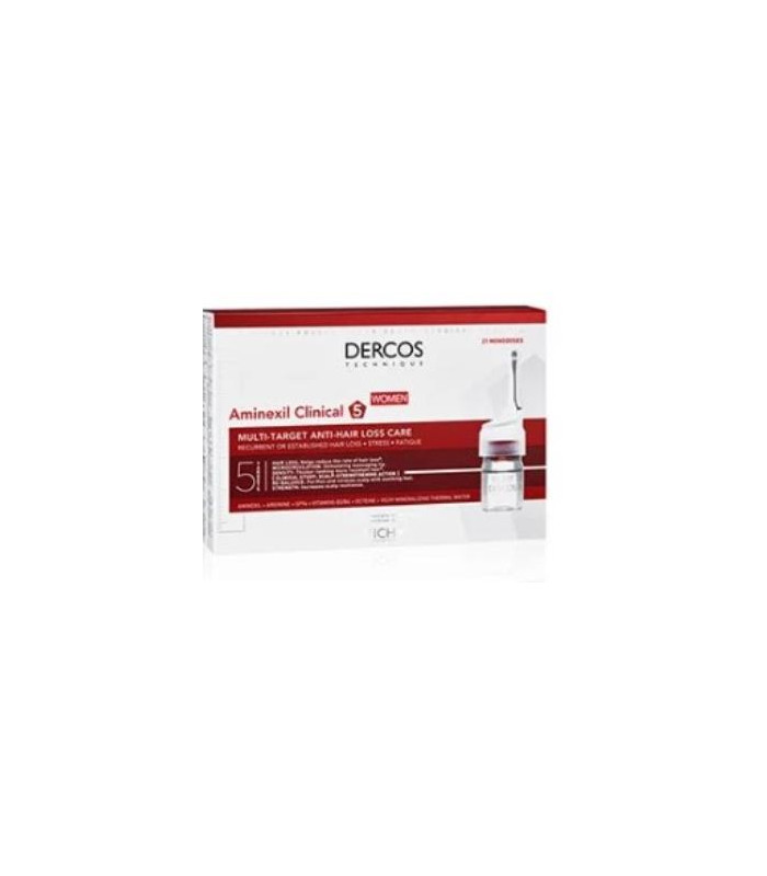DERCOS AMINEXIL CLINICAL 5 MUJER 21X6ml.