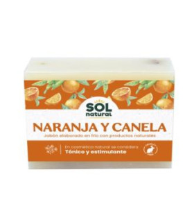 JABON EN PASTILLA  de canela y naranja 100gr.