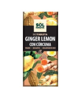 CHOCOLATE JENGIBRE LIMON con curcuma 70gr.BIO SG
