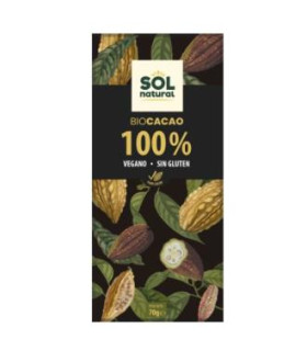 CHOCOLATE CACAO PURO 100% 70gr. BIO