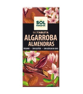 ALGARROBA con almendra tableta 70gr. BIO SG VEGAN