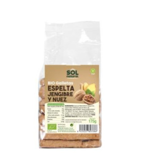GALLETAS DE ESPELTA con jengibre y nuez 175gr. BIO