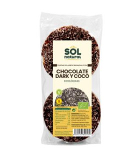 TORTAS DE  ARROZ con chocolate negro coco 100g BIO