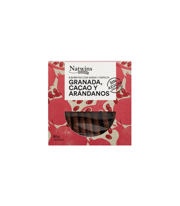 BARRITAS DE GRANADA CACAO Y ARANDANOS 80gr.