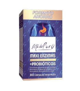 MAXI ENZIMAS con probioticos 80vcap. ESTADO PURO