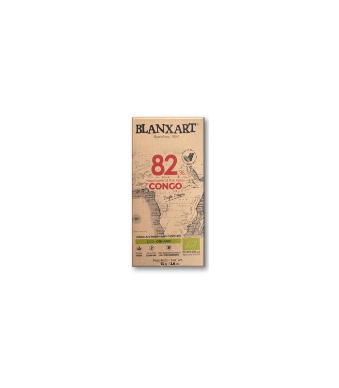 CHOCOLATE NEGRO 82% CONGO 75 gr ECO