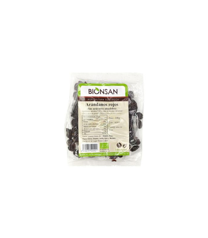 ARANDANOS ROJOS s/azucar añadido 100 gr
