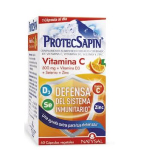 PROTECSAPIN VITAMINA C 500 mg +D3+ SELENIO+Zn. 60 cap