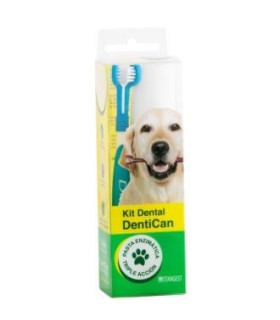 KIT DENTAL CEPILLO+PASTA perros 100gr.