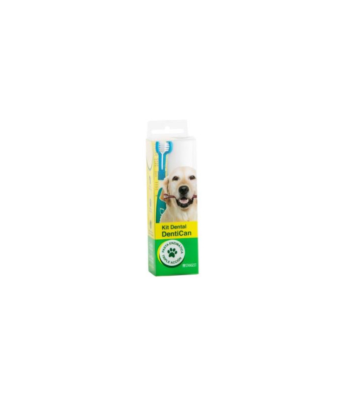 KIT DENTAL CEPILLO+PASTA perros 100gr.