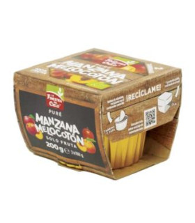 PURE DE MANZANA Y MELOCOTON 200gr. BIO