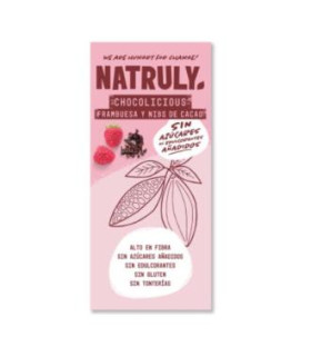 CHOCOLATE CON FRAMBUESA  Y NIBS DE CACAO tableta 85 gr BIO