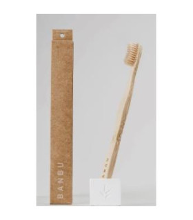 BANBU cepillo dental adulto medio blanco.