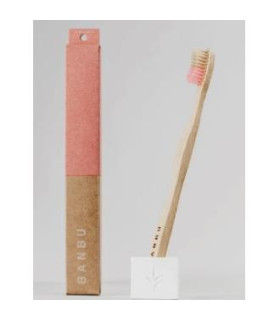 BANBU cepillo dental adulto medio rosa.