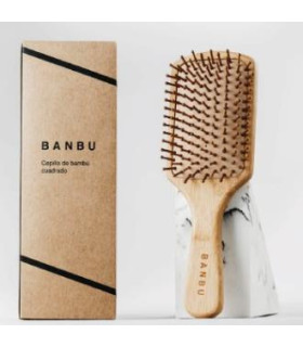 BANBU cepillo de bambu y caucho natural cuadrado.
